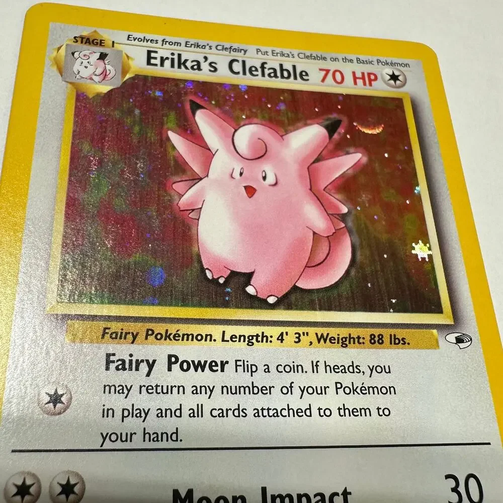 Pokémon TCG Erika's Clefable Gym Heroes 3/132 Holo Unlimited Holo Rare LP